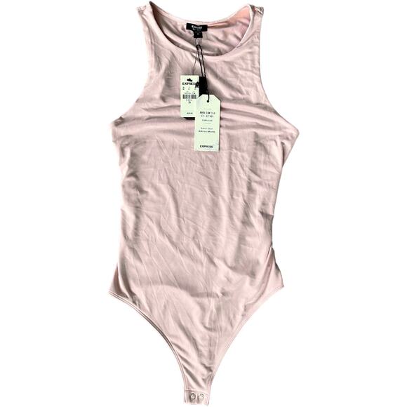 NWT Express Body Contour Baby Pink High Neck Sleeveless Bodysuit Size XS - Picture 1 of 4